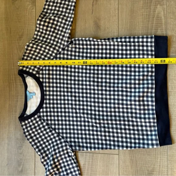 Draper James Navy Gingham Checkered Sweatshirt - Picture 7 of 8